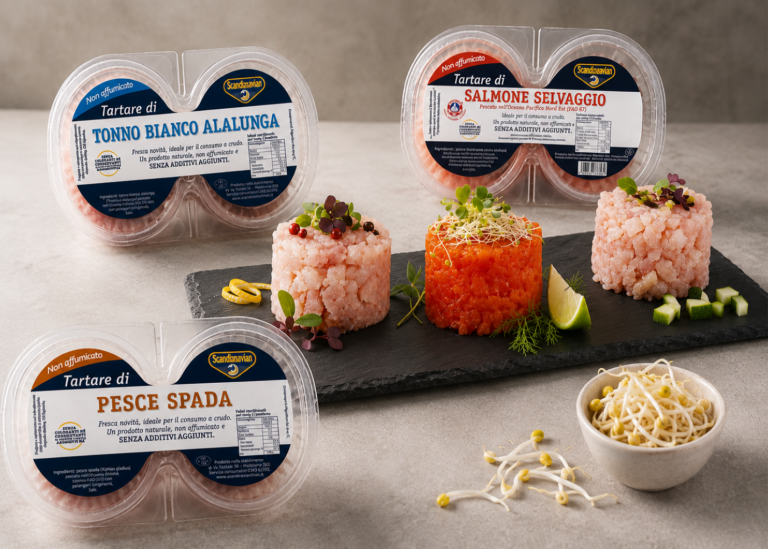 Tartare di Salmone, Tonno e Pesce Spada in atmosfera protettiva