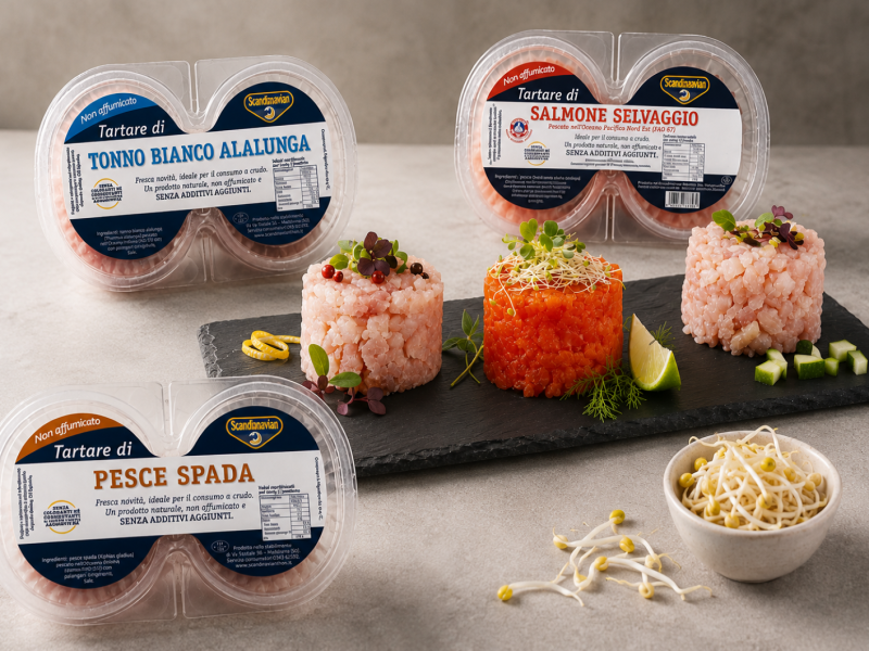 Tartare di Salmone, Tonno e Pesce Spada in atmosfera protettiva